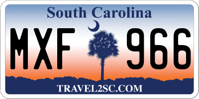SC license plate MXF966