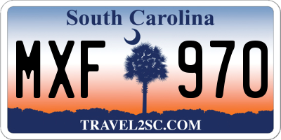 SC license plate MXF970