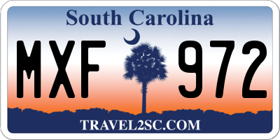 SC license plate MXF972