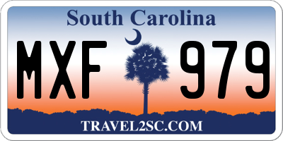 SC license plate MXF979