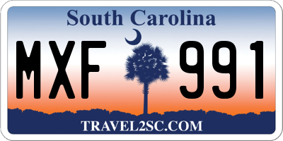 SC license plate MXF991