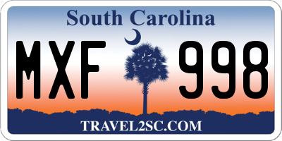 SC license plate MXF998