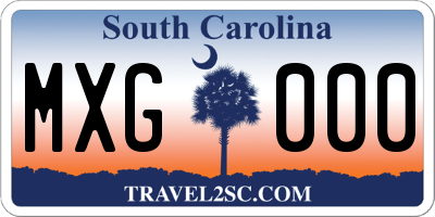 SC license plate MXG000