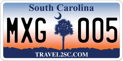 SC license plate MXG005