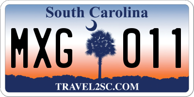 SC license plate MXG011