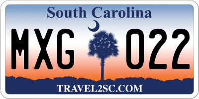 SC license plate MXG022