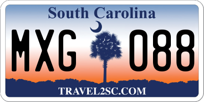 SC license plate MXG088