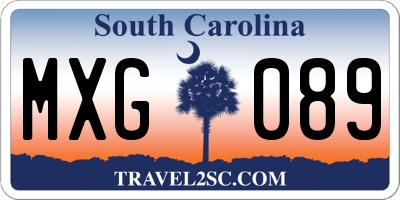 SC license plate MXG089
