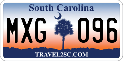 SC license plate MXG096