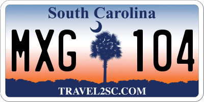 SC license plate MXG104