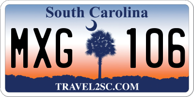 SC license plate MXG106