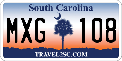 SC license plate MXG108