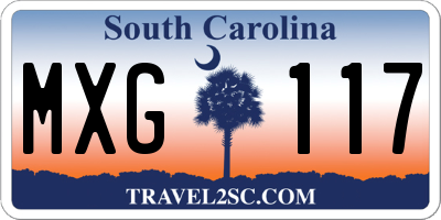 SC license plate MXG117