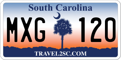 SC license plate MXG120