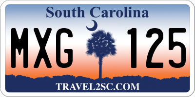 SC license plate MXG125