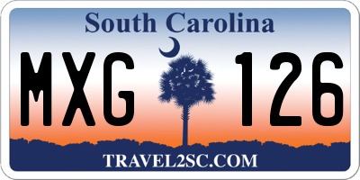 SC license plate MXG126