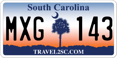 SC license plate MXG143