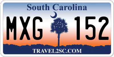 SC license plate MXG152