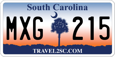 SC license plate MXG215