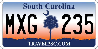 SC license plate MXG235