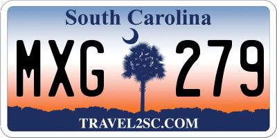 SC license plate MXG279
