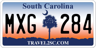 SC license plate MXG284