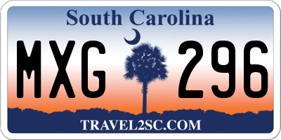 SC license plate MXG296