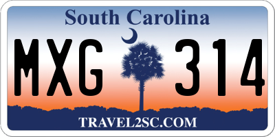 SC license plate MXG314