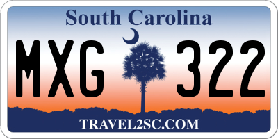 SC license plate MXG322