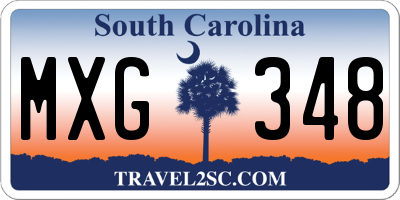 SC license plate MXG348