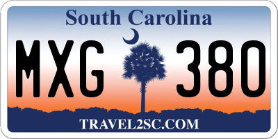 SC license plate MXG380