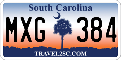 SC license plate MXG384