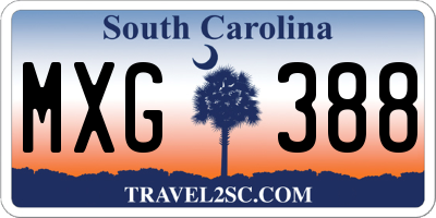SC license plate MXG388