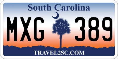 SC license plate MXG389