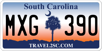 SC license plate MXG390