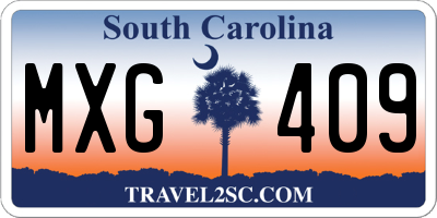 SC license plate MXG409