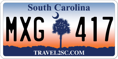 SC license plate MXG417