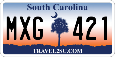 SC license plate MXG421