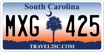 SC license plate MXG425