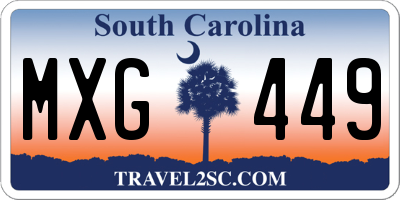 SC license plate MXG449
