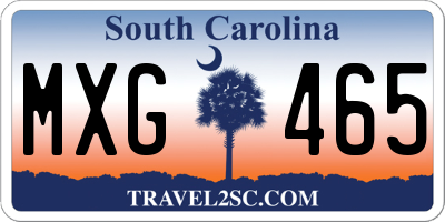 SC license plate MXG465