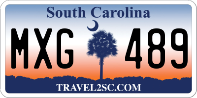 SC license plate MXG489
