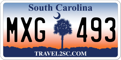 SC license plate MXG493