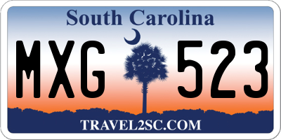 SC license plate MXG523