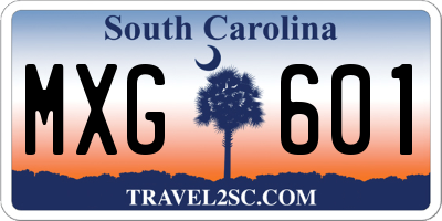 SC license plate MXG601