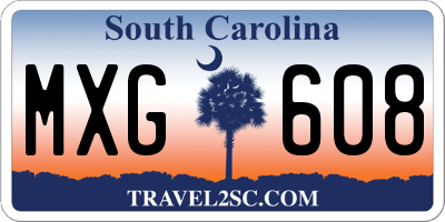 SC license plate MXG608