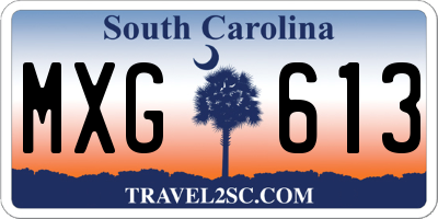 SC license plate MXG613
