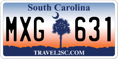 SC license plate MXG631