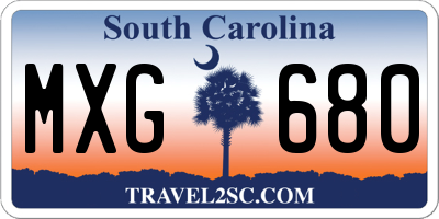 SC license plate MXG680