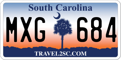 SC license plate MXG684